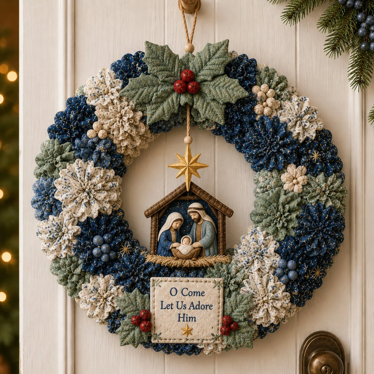 DIY Fabric Wreath Kit 3D No-Sew Holiday Crafting