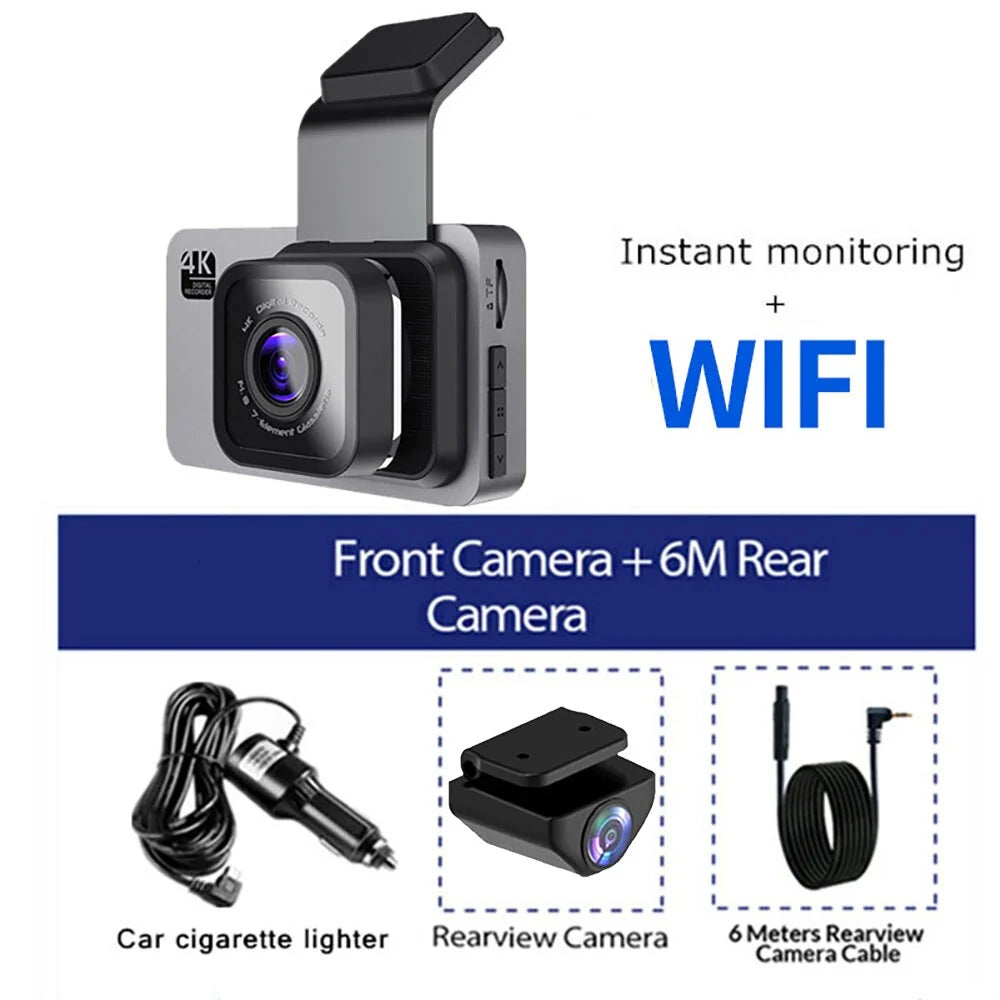 Dash Camera Dual-Lens 4K Parking Monitor