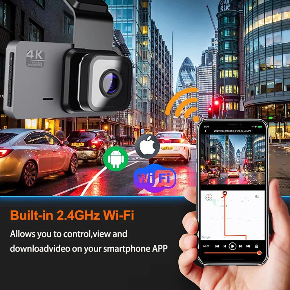 Dash Camera Dual-Lens 4K Parking Monitor