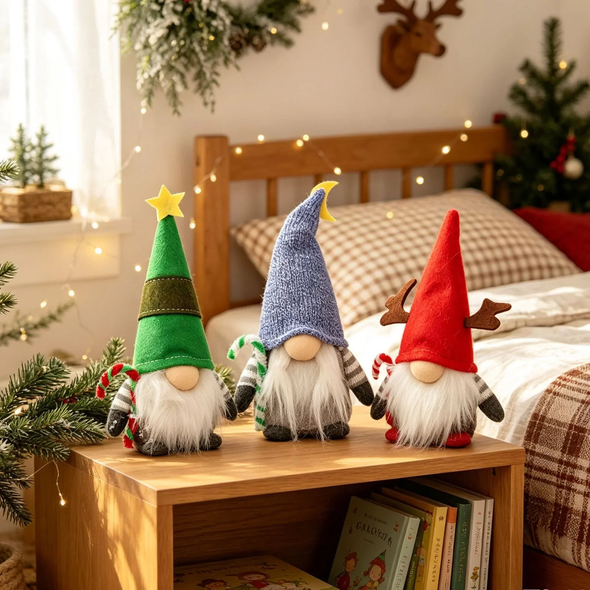 Decorative Christmas Gnome Handcrafted Felt Tall Hat