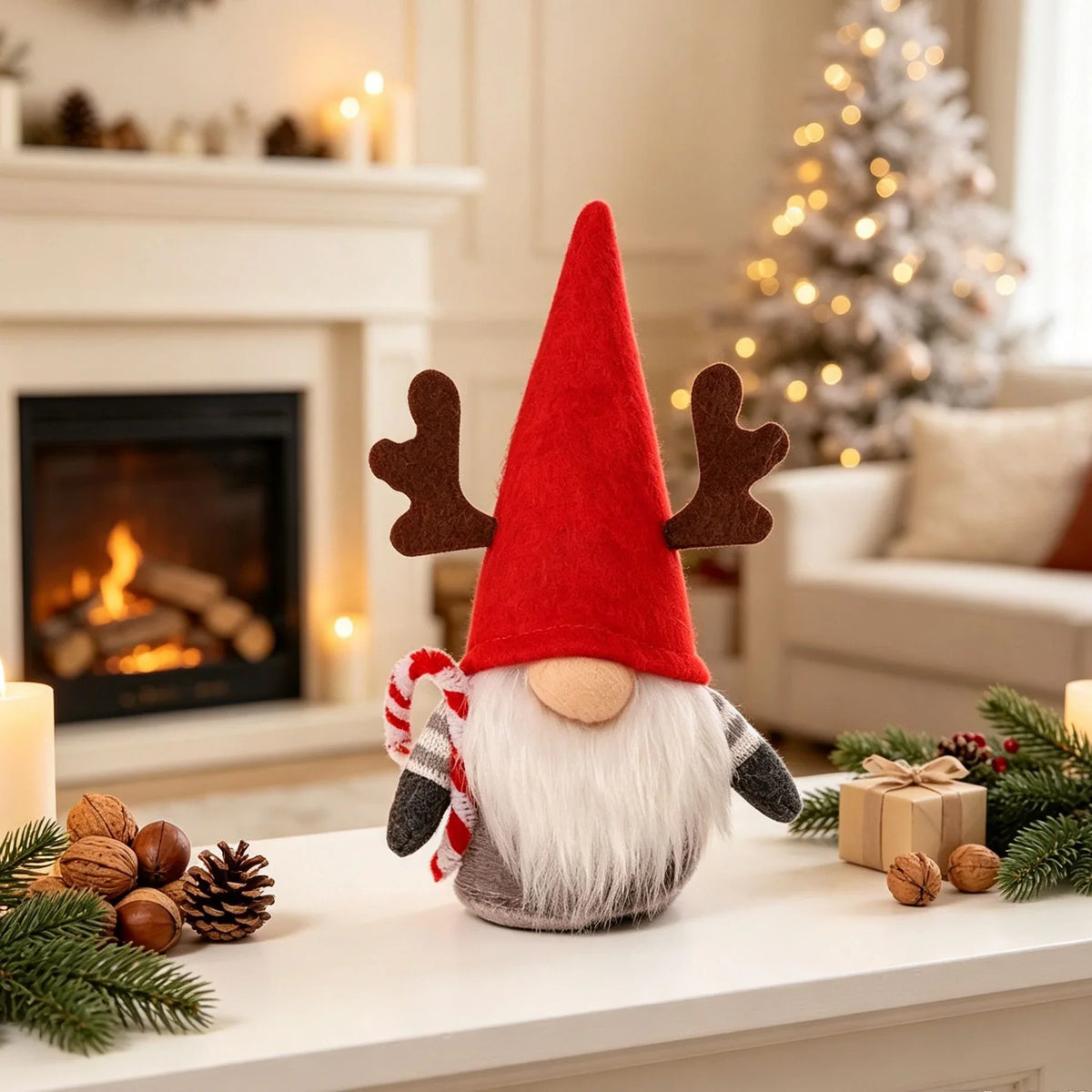 Decorative Christmas Gnome Handcrafted Felt Tall Hat