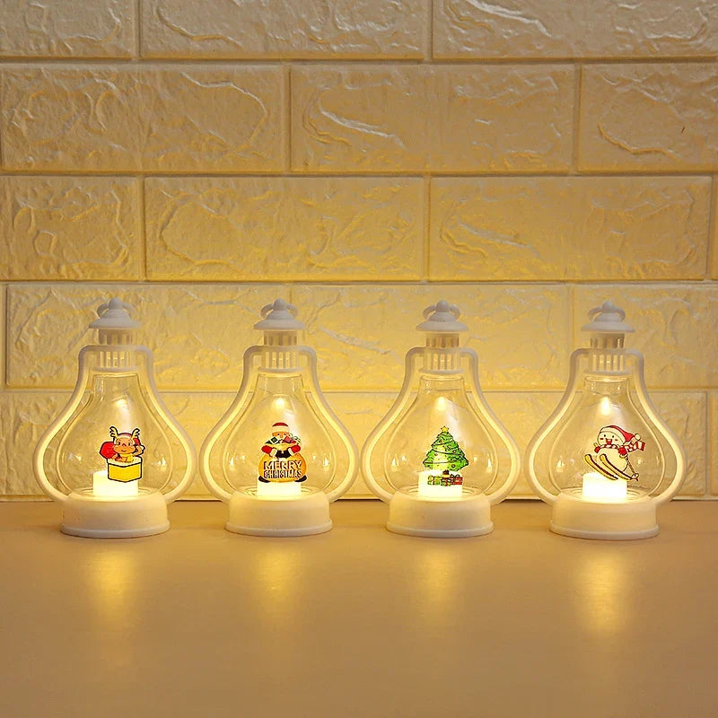Decorative Christmas Lantern Snowman Design Battery-Operated LED