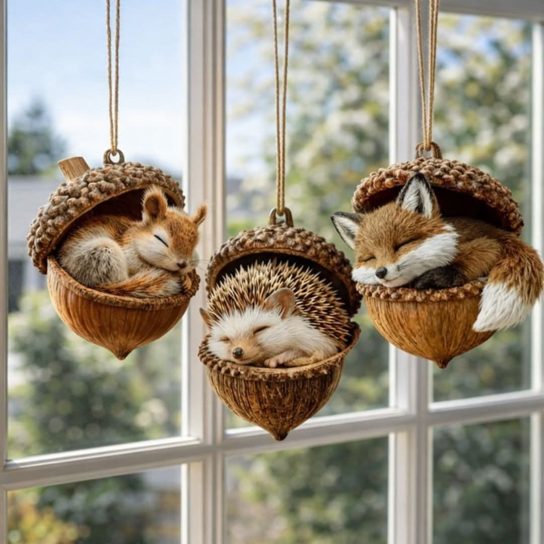 Decorative Figurine Sleeping Woodland Animal Indoor & Outdoor Decor