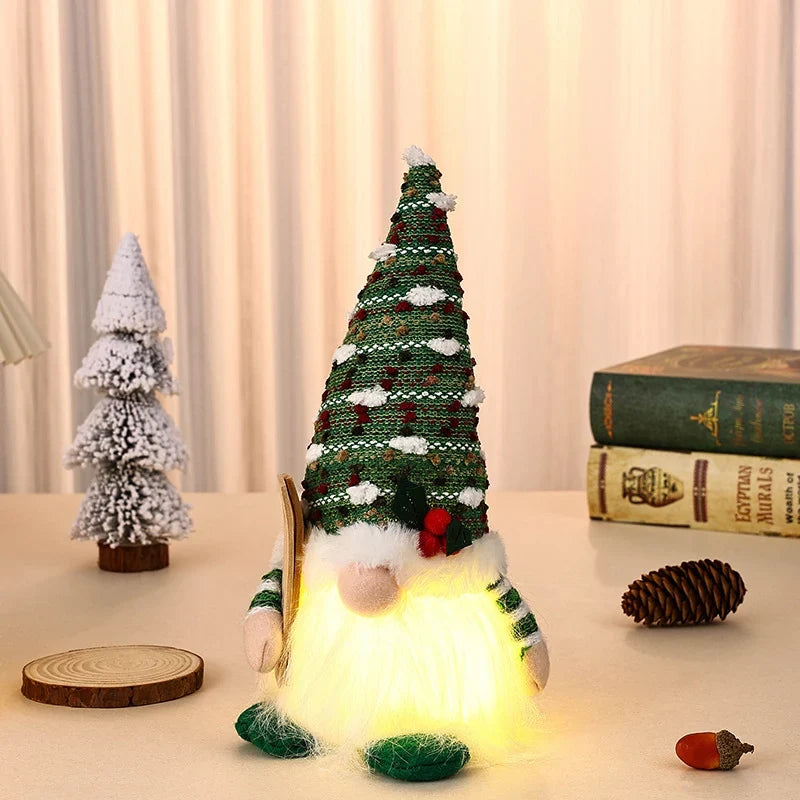 Decorative Gnome Lamp Knitted Hat Warm White LED Plug-In