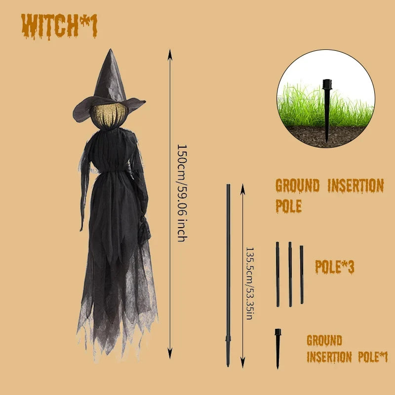 Decorative Hanging Witch Lifelike Lightweight Indoor & Outdoor