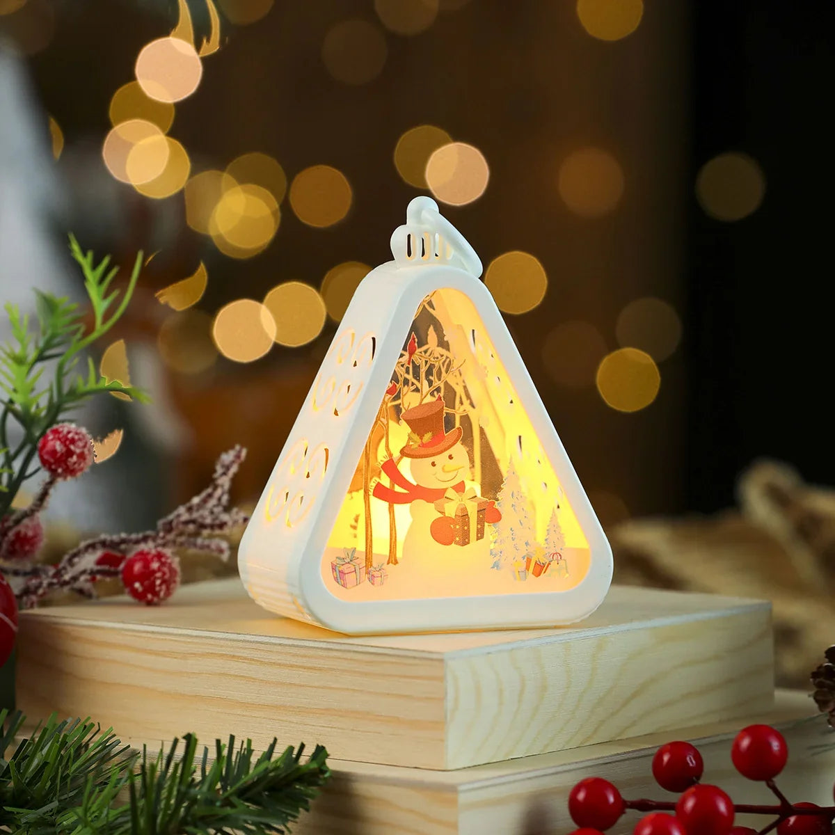 Decorative LED Lantern Festive Scene Indoor & Outdoor