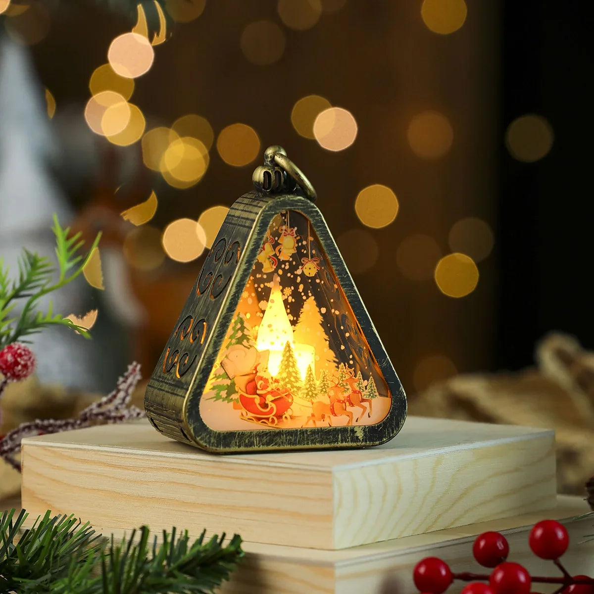 Decorative LED Lantern Festive Scene Indoor & Outdoor