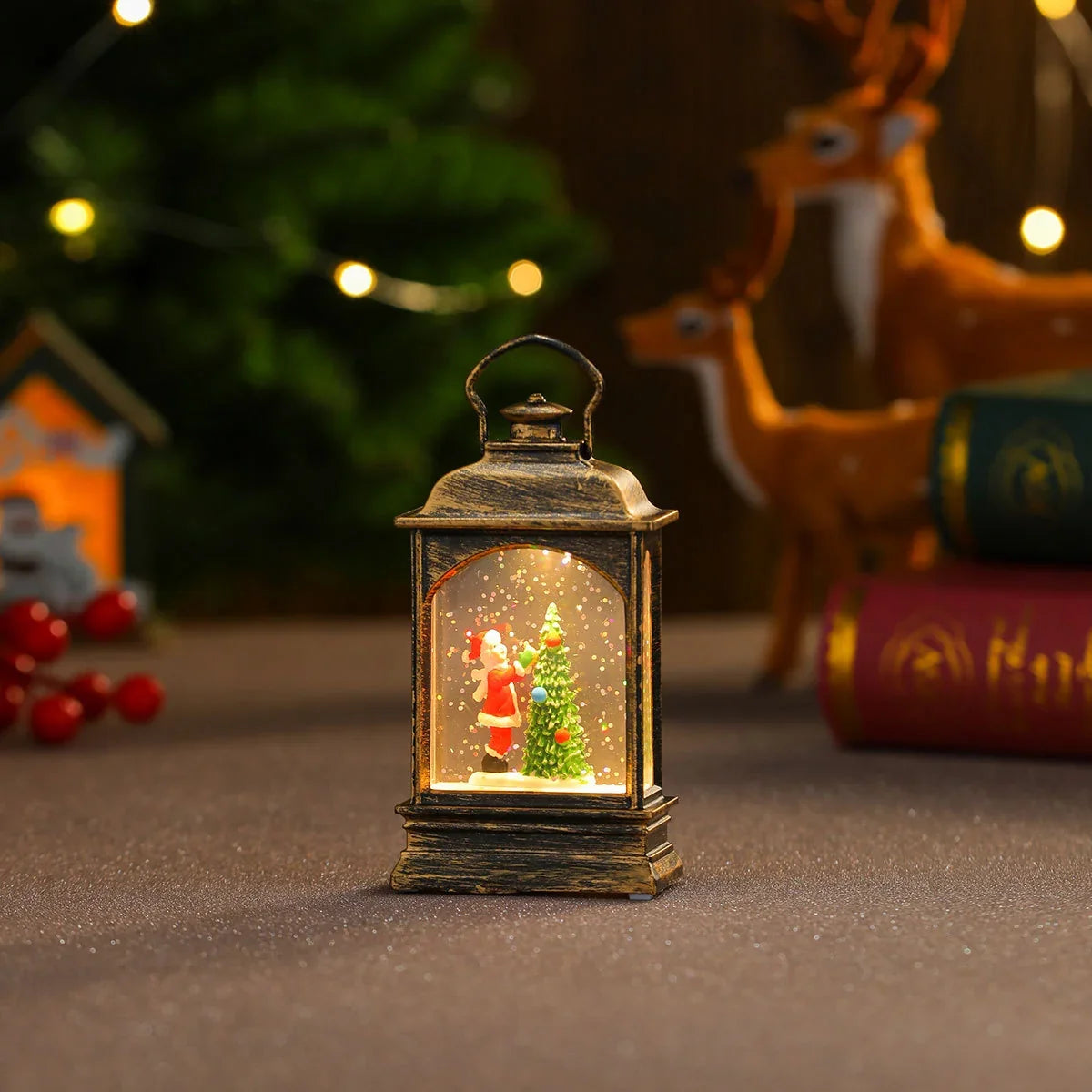 Decorative LED Lantern Snowman & Tree Energy-Efficient LEDs