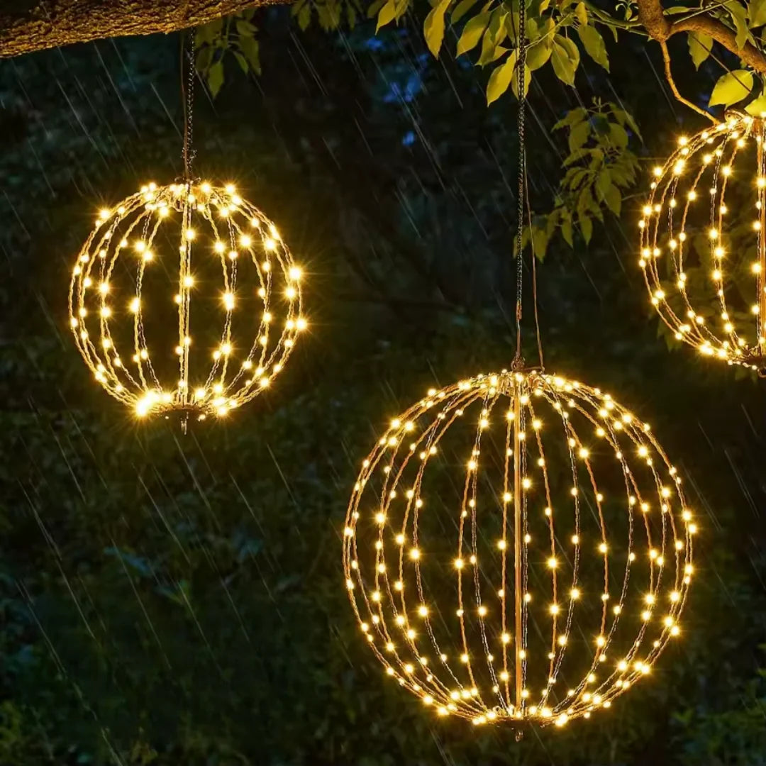Decorative LED Sphere Battery-Powered Foldable Weather-Resistant
