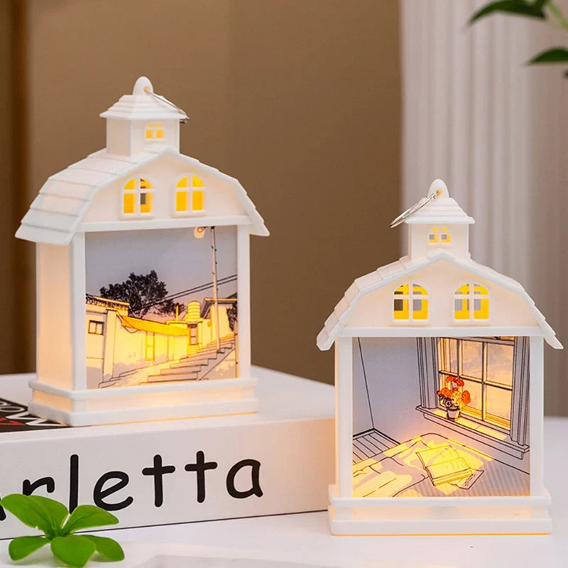 Decorative Lantern Built-In Warm LED Lightweight Plastic