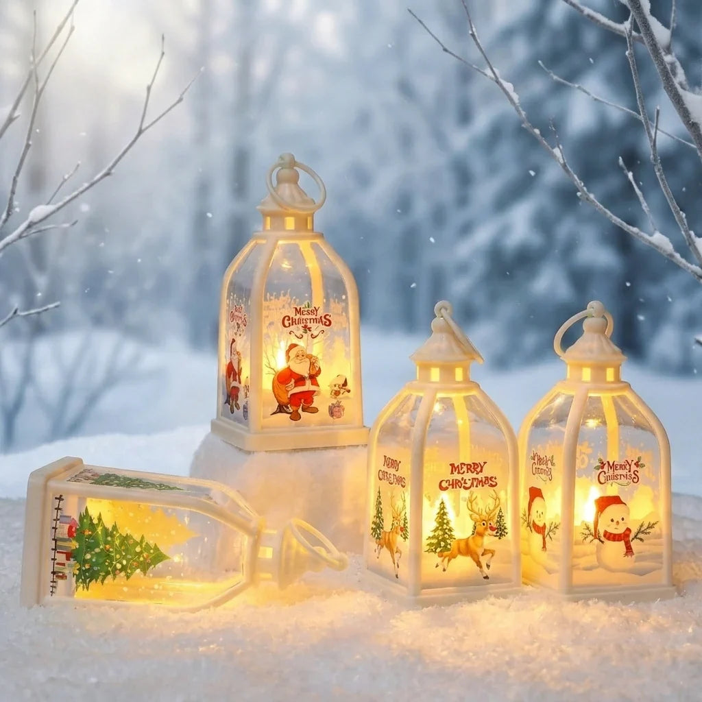 Decorative Lantern Christmas Motif Warm Glow Indoor & Outdoor