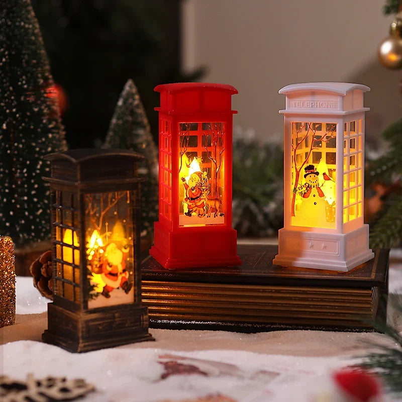 Decorative Lantern Hand-Painted Snowman Warm White LED