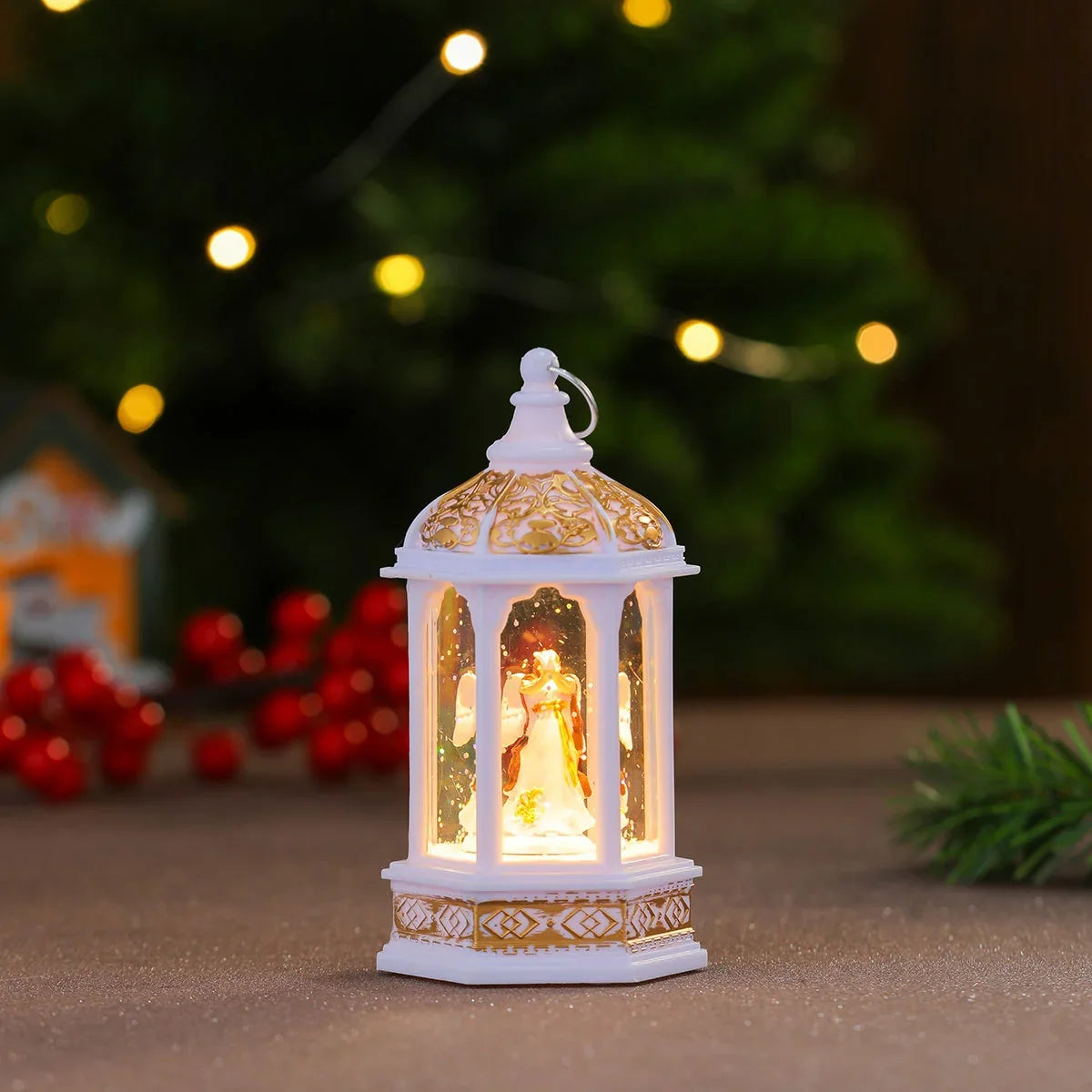 Decorative Lantern Holiday Figurine Warm LED Battery Operated