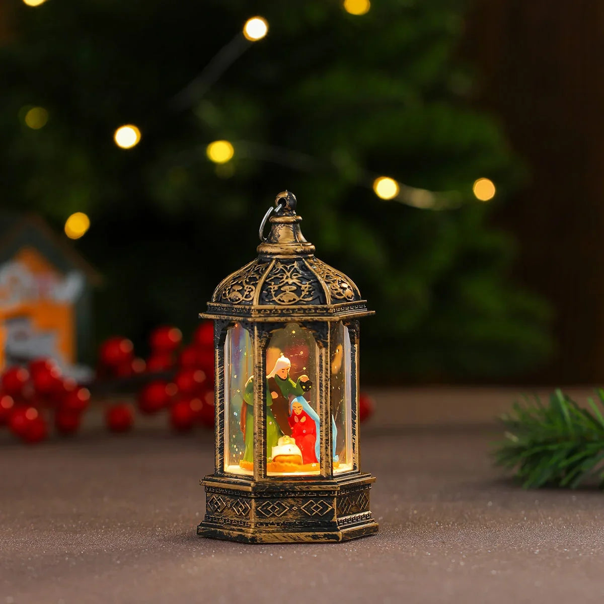 Decorative Lantern Holiday Figurine Warm LED Battery Operated