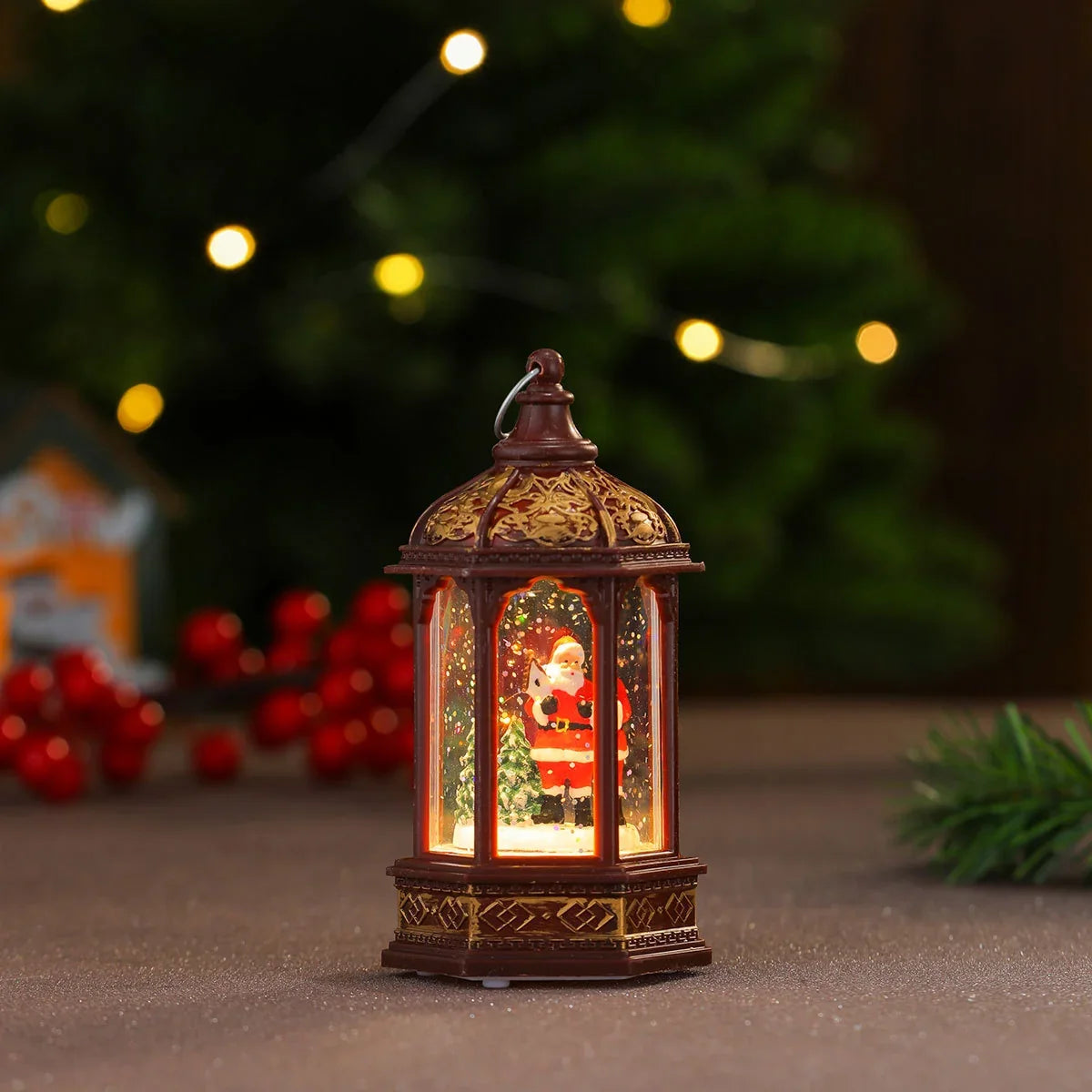 Decorative Lantern Holiday Figurine Warm LED Battery Operated