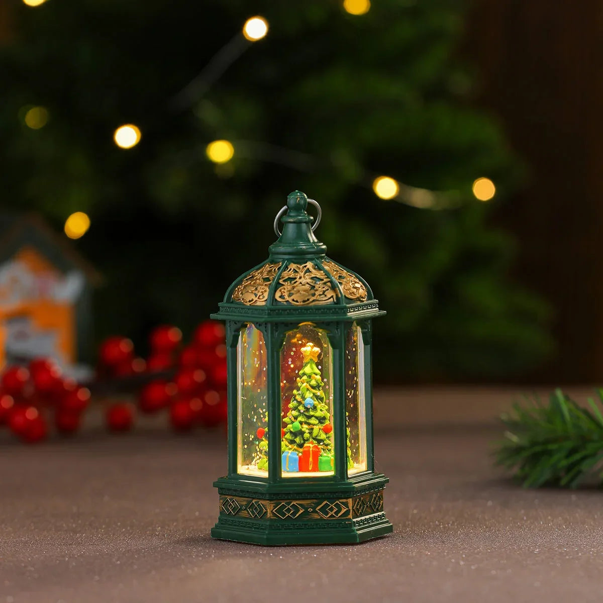 Decorative Lantern Holiday Figurine Warm LED Battery Operated