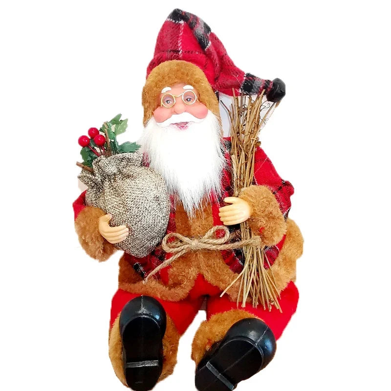 Decorative Santa Figure Handcrafted Assorted Outfits 15.8 Inch Tall