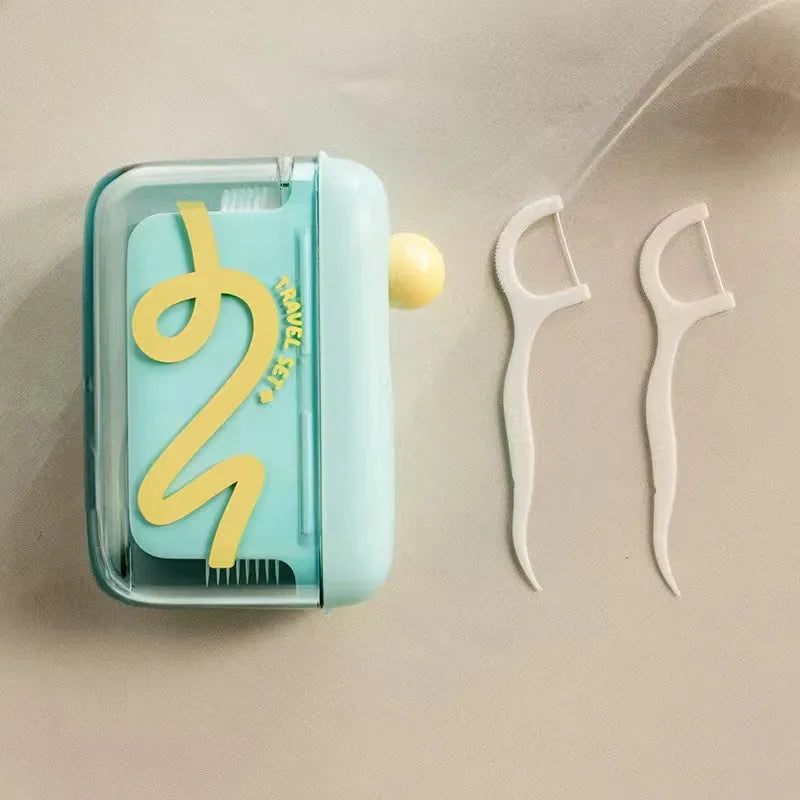 Dental Floss Pick Case Portable Refillable 100 Picks