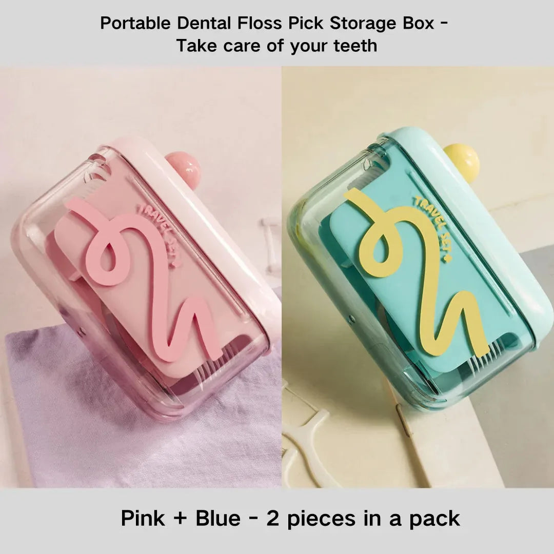 Dental Floss Pick Case Portable Refillable 100 Picks