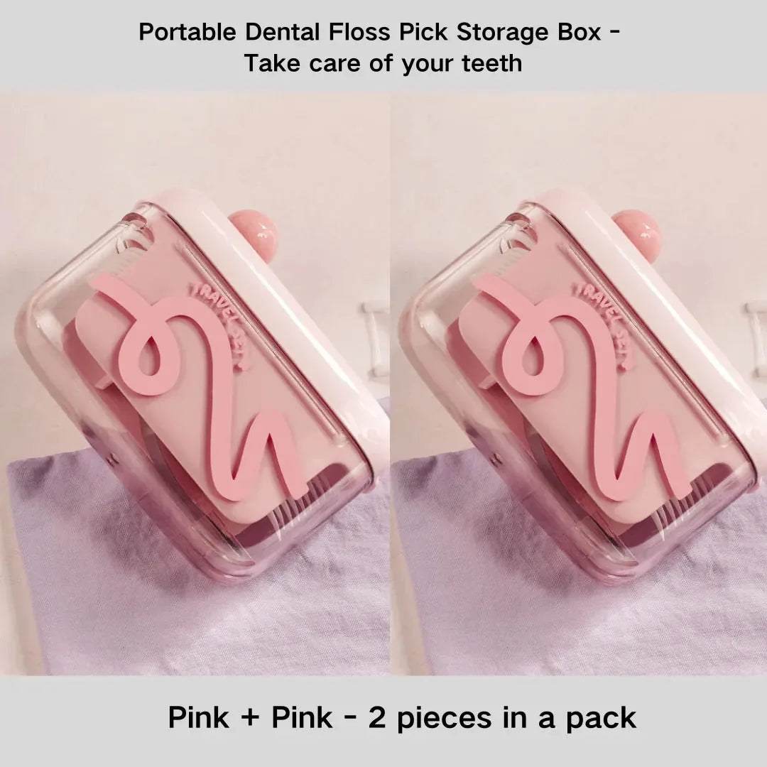 Dental Floss Pick Case Portable Refillable 100 Picks