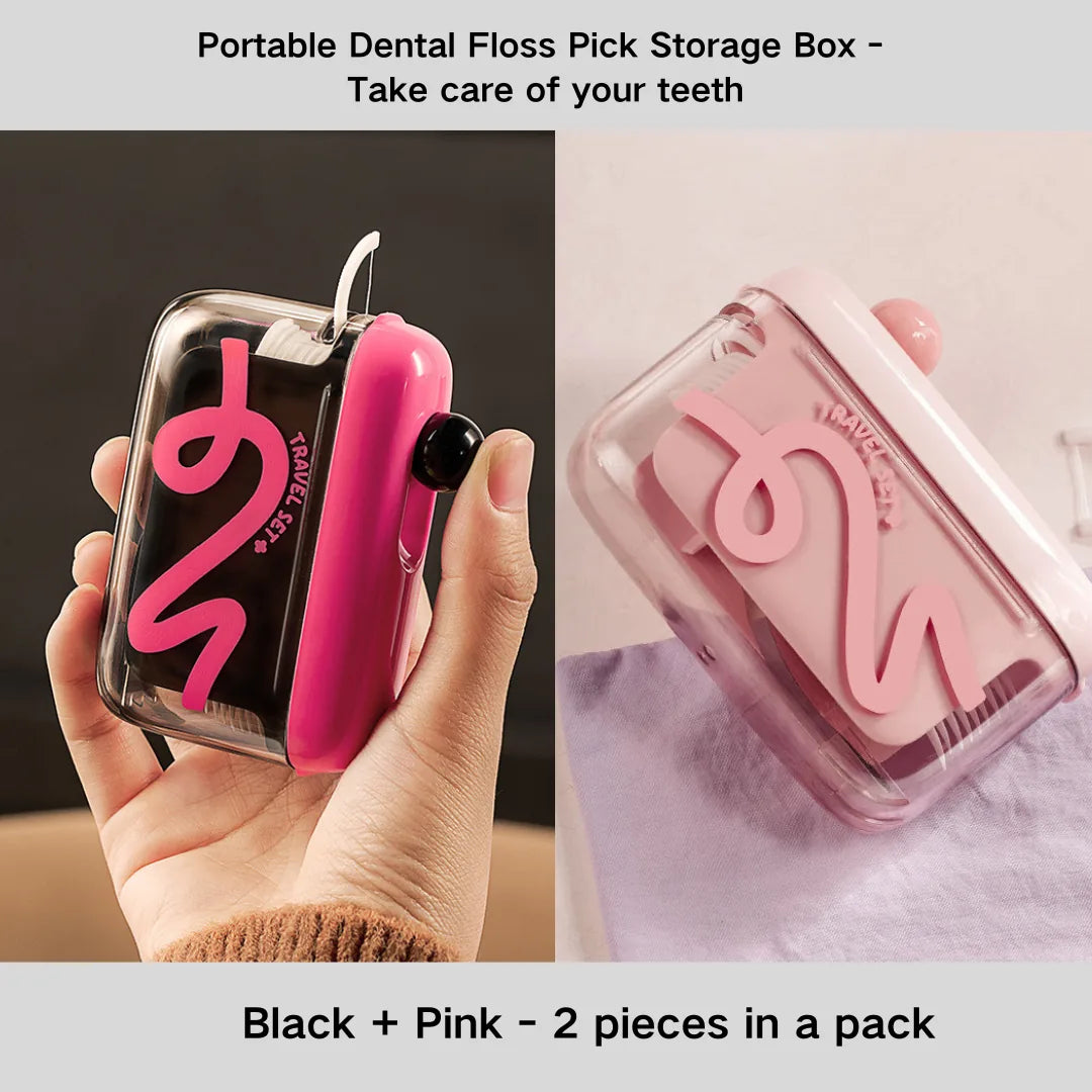 Dental Floss Pick Case Portable Refillable 100 Picks