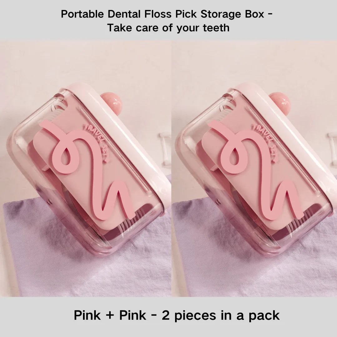 Dental Floss Pick Case Portable Refillable 100 Picks