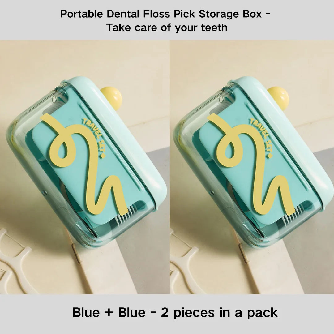 Dental Floss Pick Case Portable Refillable 100 Picks