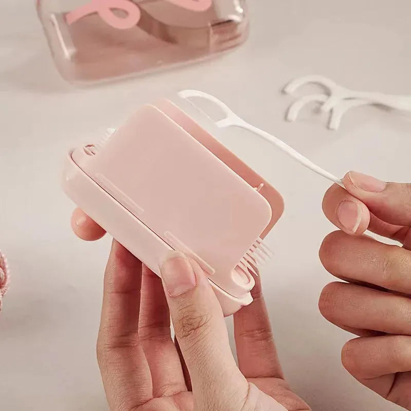 Dental Floss Pick Case Portable Refillable 100 Picks