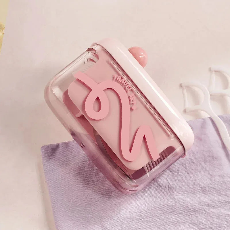 Dental Floss Pick Case Portable Refillable 100 Picks