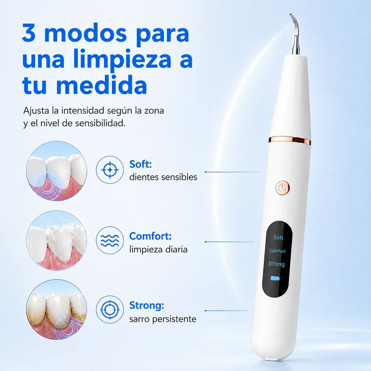 Dental Tartar Remover Ultrasonic LED Light Three Settings