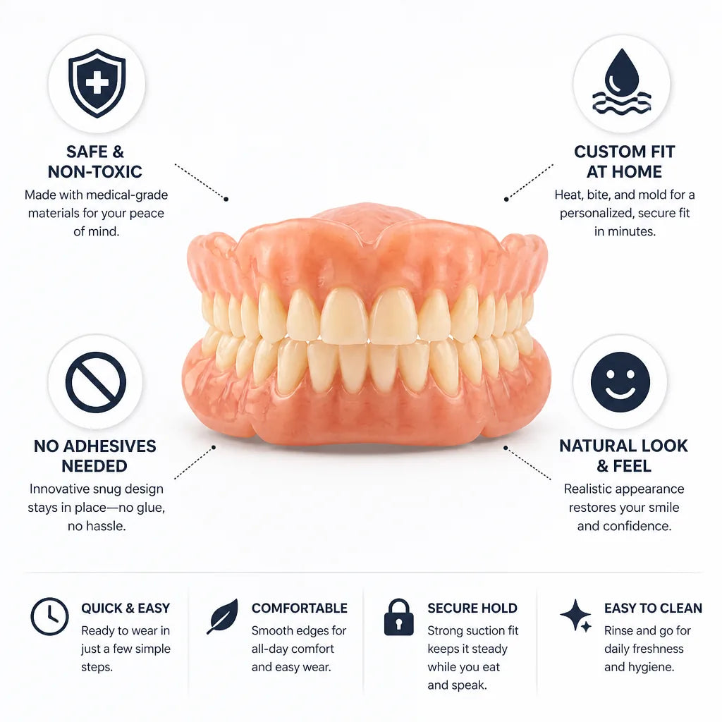 Denture Set Heat-Forming Custom Fit No Adhesive