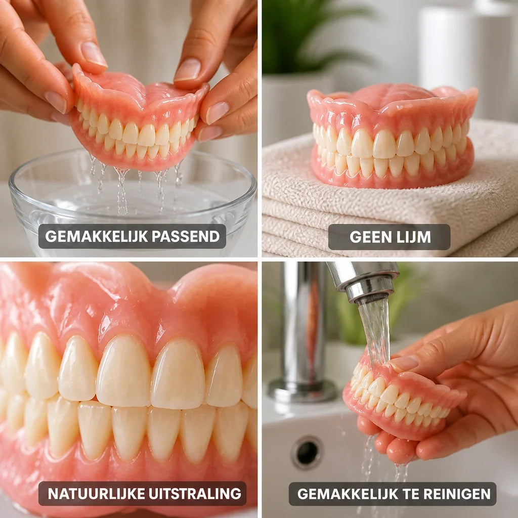 Denture Set Heat-Moldable Adhesive-Free Design
