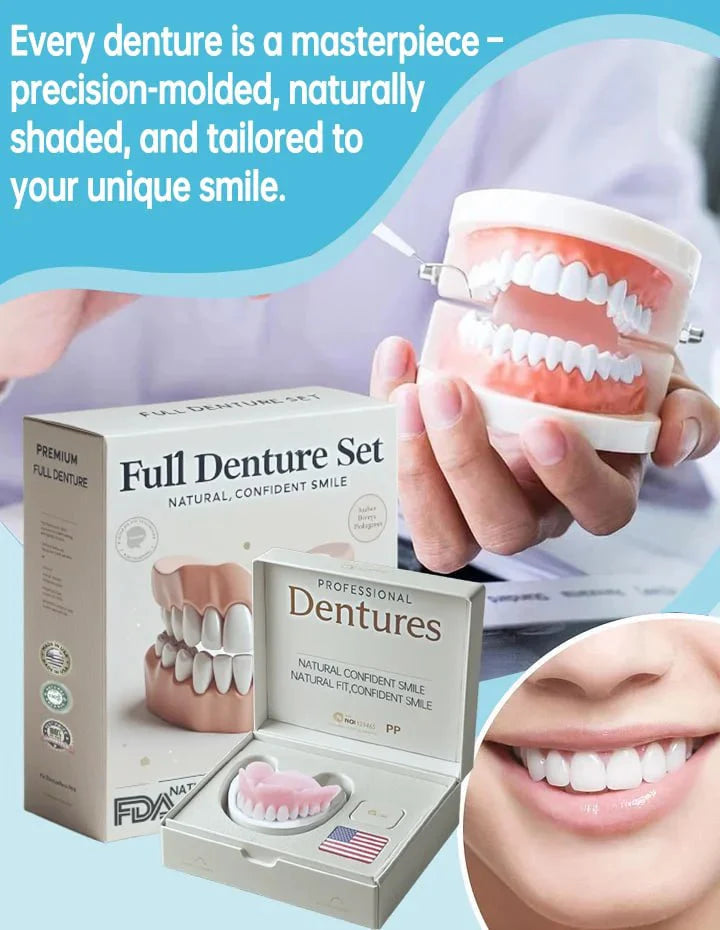 Denture Set Heat-Moldable Upper & Lower Jaw Reusable