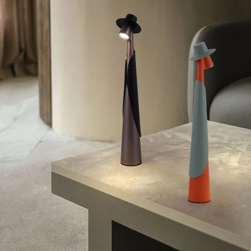 Desk Lamp Hat-Shaped Rechargeable Touch Dimmer