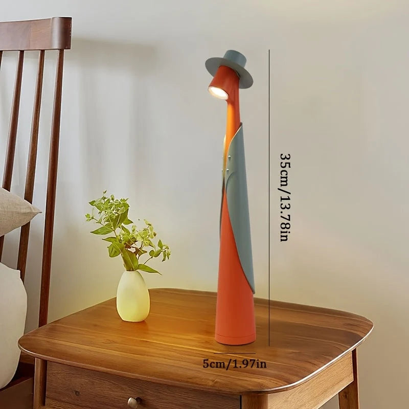 Desk Lamp Hat-Shaped Rechargeable Touch Dimmer