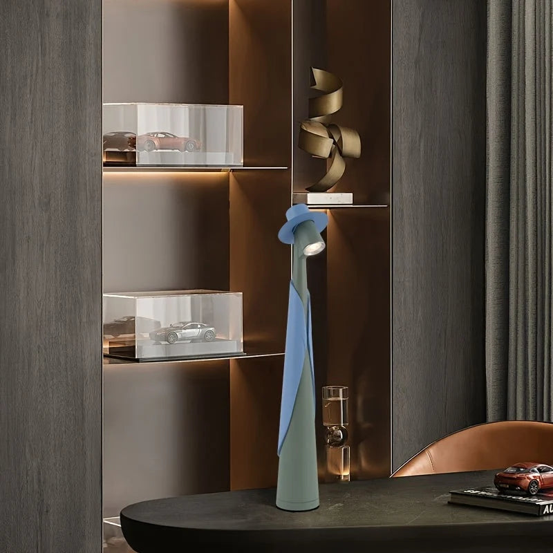 Desk Lamp Hat-Shaped Rechargeable Touch Dimmer