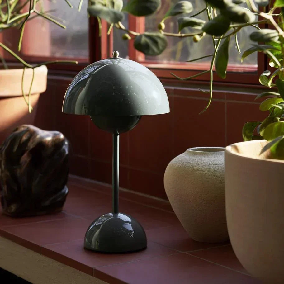 Desk Lamp Mushroom Shape Rechargeable Stepless Dimmer
