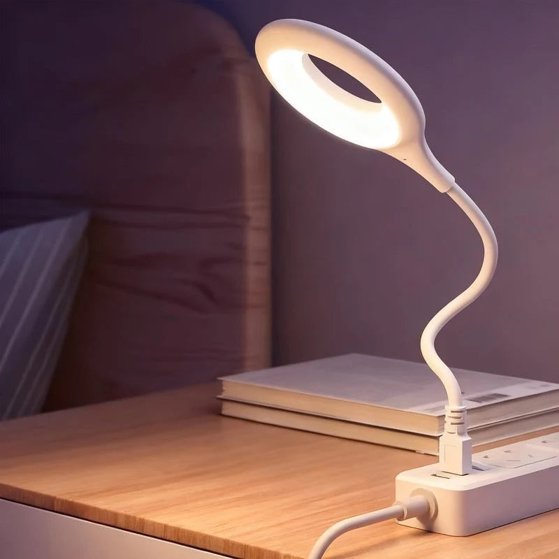 Desk Lamp Voice-Controlled Dimmable LED Flexible Gooseneck USB-Powered