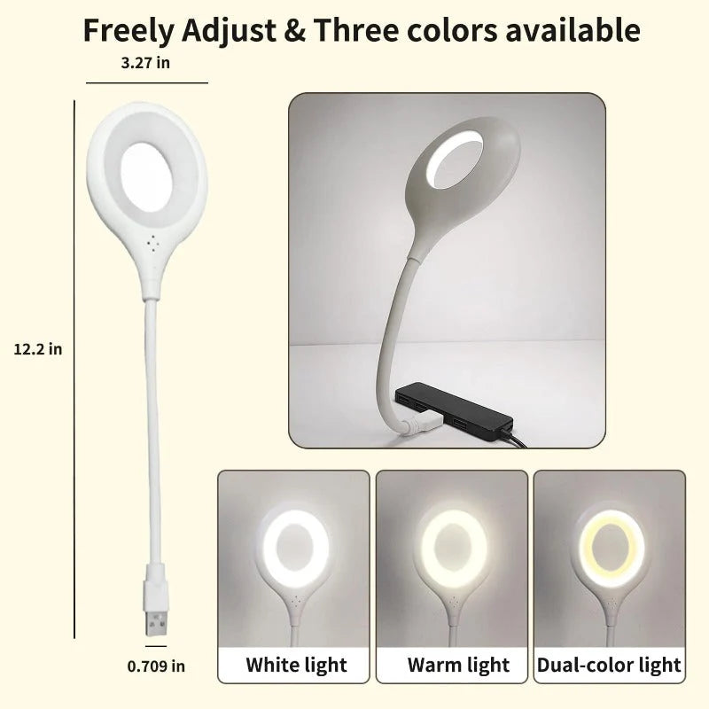 Desk Lamp Voice-Controlled Dimmable LED Flexible Gooseneck USB-Powered