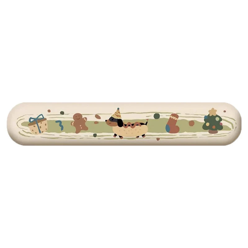 Desk Mat Dachshund Illustration Wrist Rest & Non-Slip Base