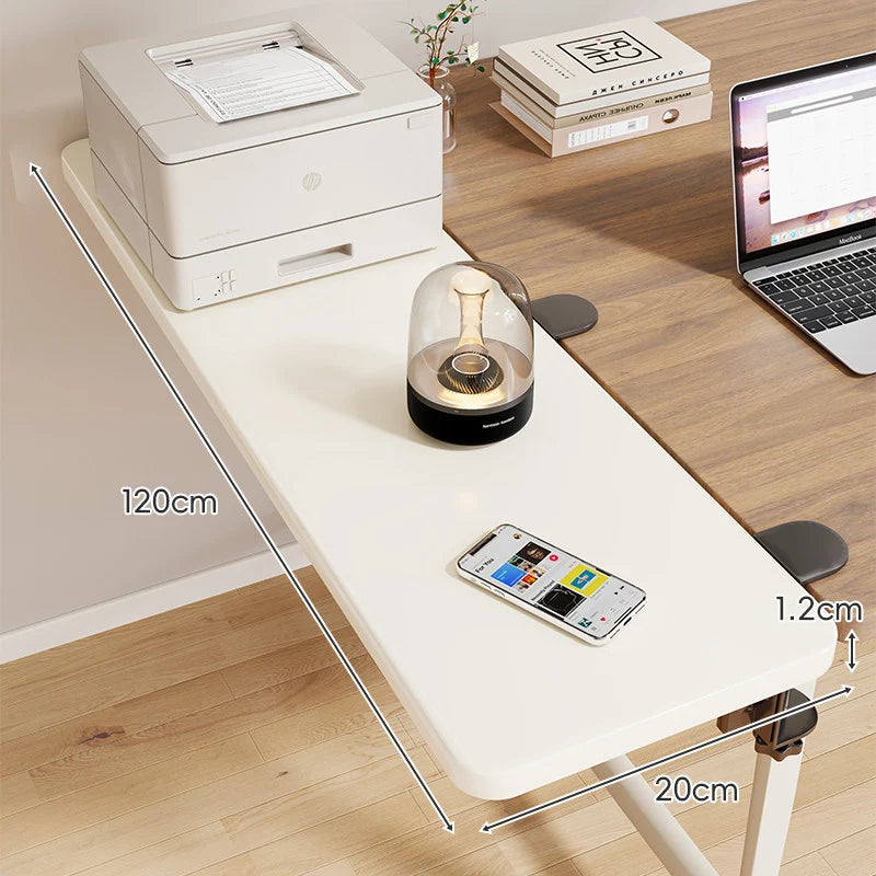 Desk Side Shelf Clamp-On Folding Wood Veneer