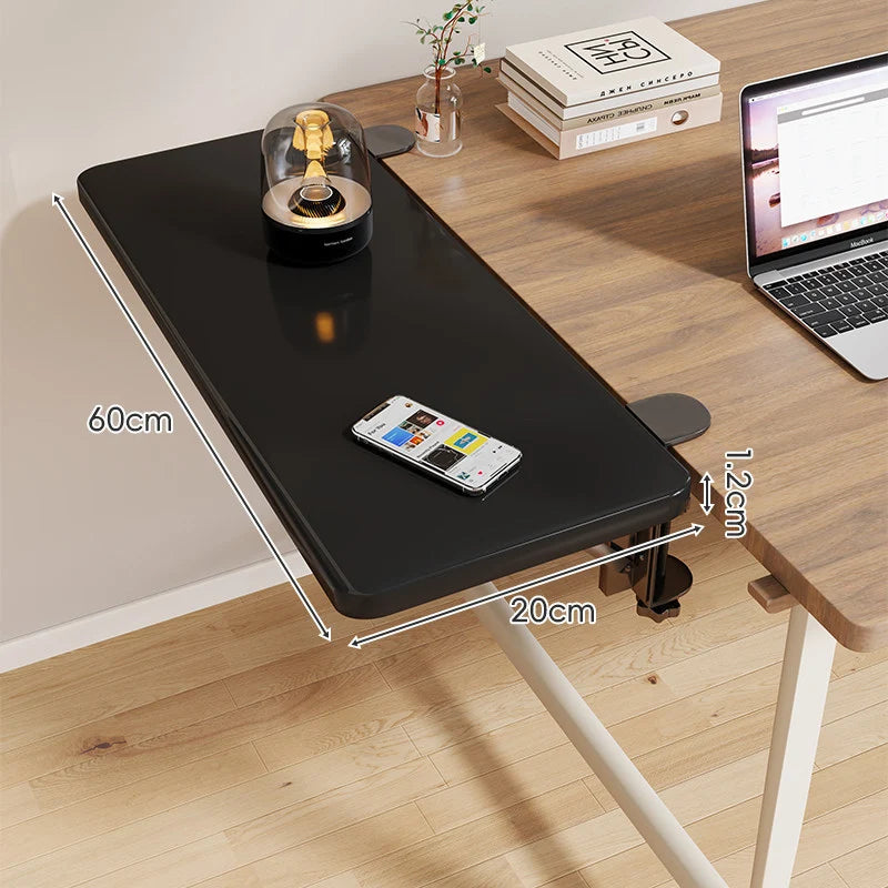 Desk Side Shelf Clamp-On Folding Wood Veneer