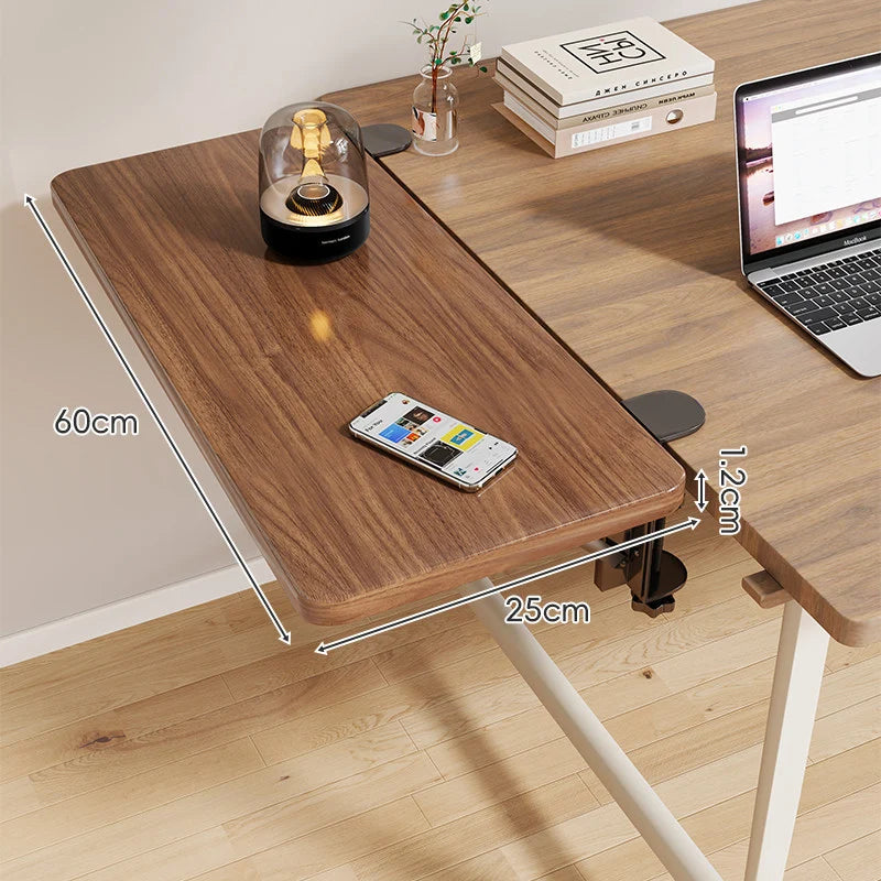 Desk Side Shelf Clamp-On Folding Wood Veneer