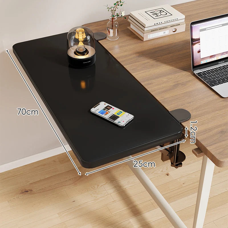 Desk Side Shelf Clamp-On Folding Wood Veneer