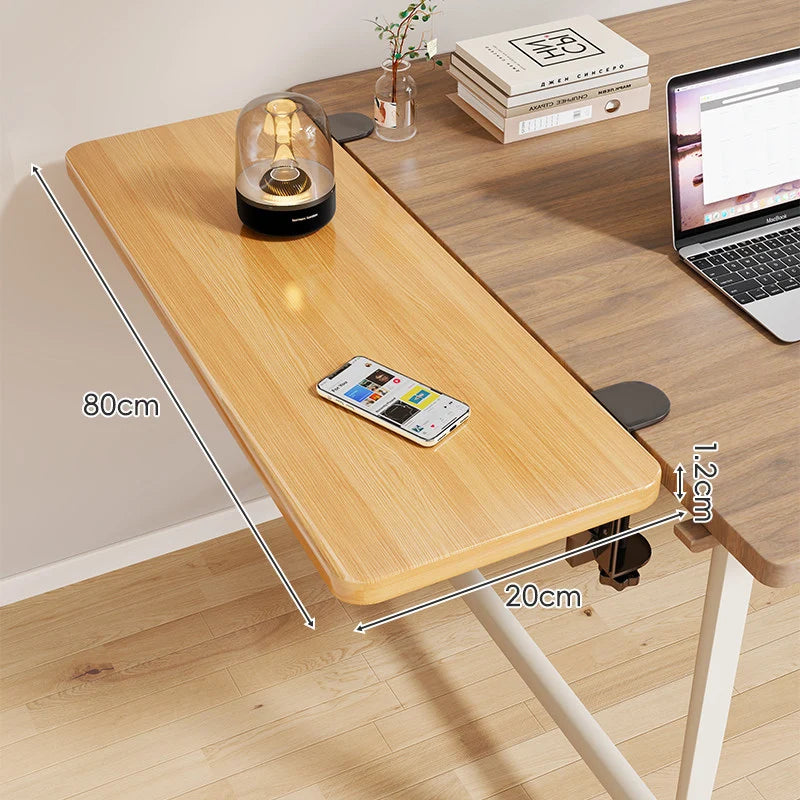 Desk Side Shelf Clamp-On Folding Wood Veneer