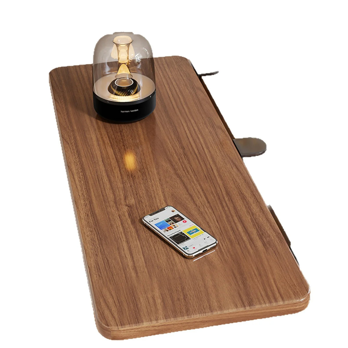 Desk Side Shelf Clamp-On Folding Wood Veneer