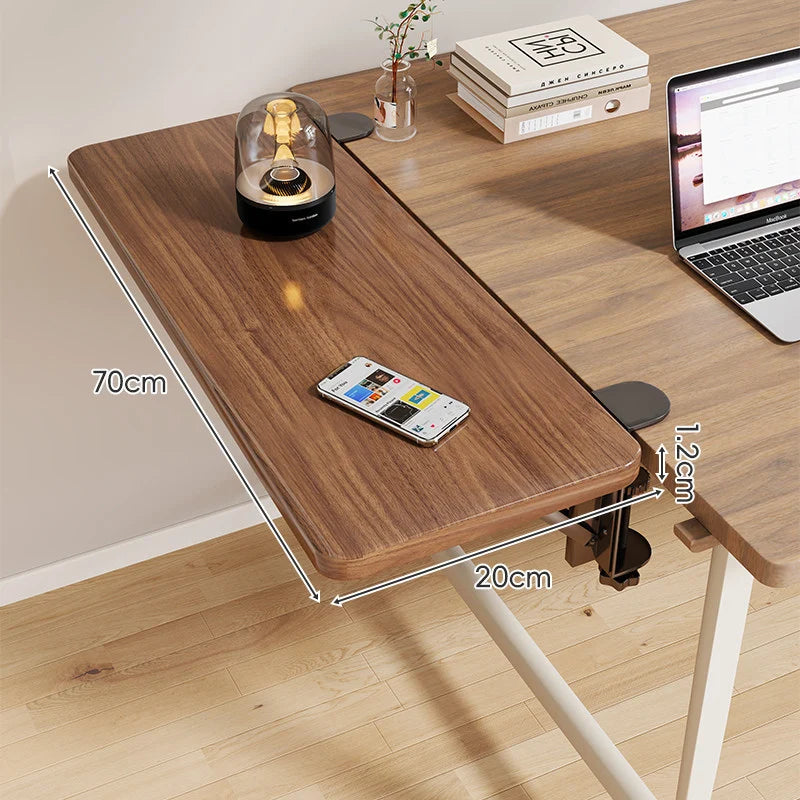 Desk Side Shelf Clamp-On Folding Wood Veneer