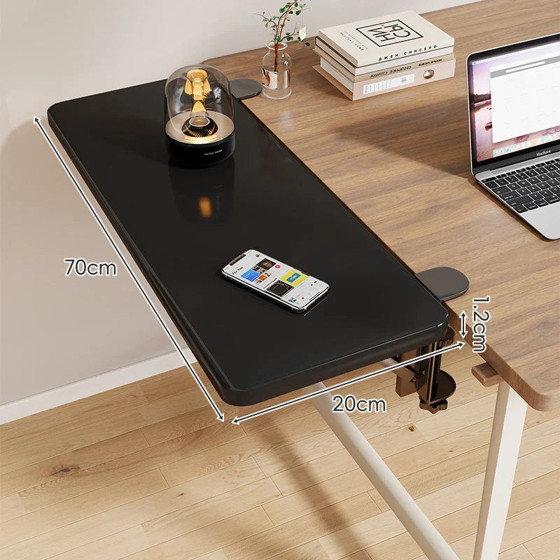 Desk Side Shelf Clamp-On Folding Wood Veneer