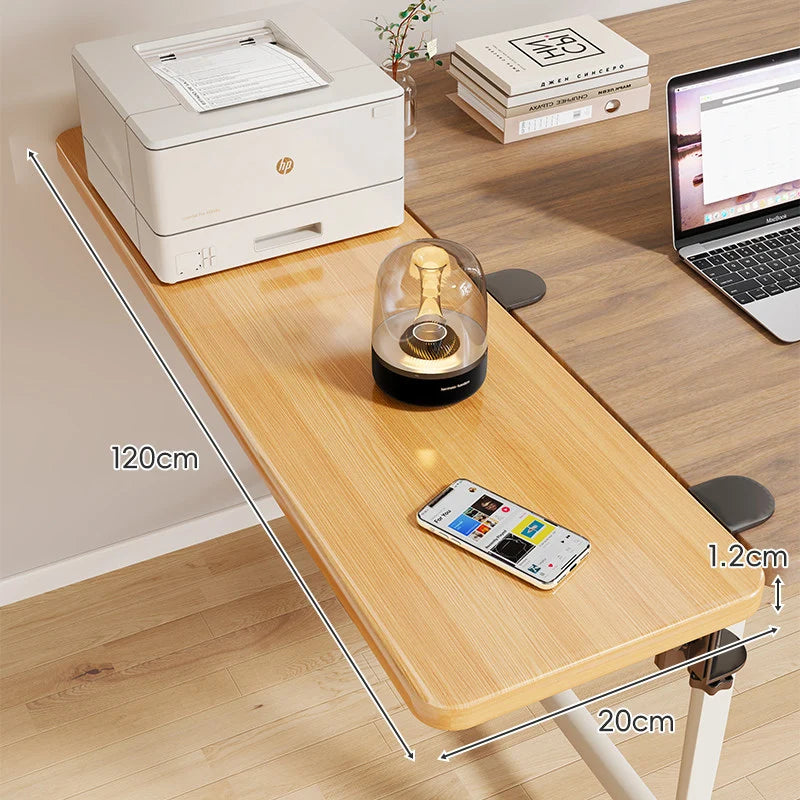 Desk Side Shelf Clamp-On Folding Wood Veneer
