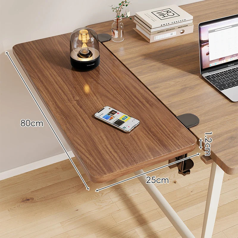 Desk Side Shelf Clamp-On Folding Wood Veneer